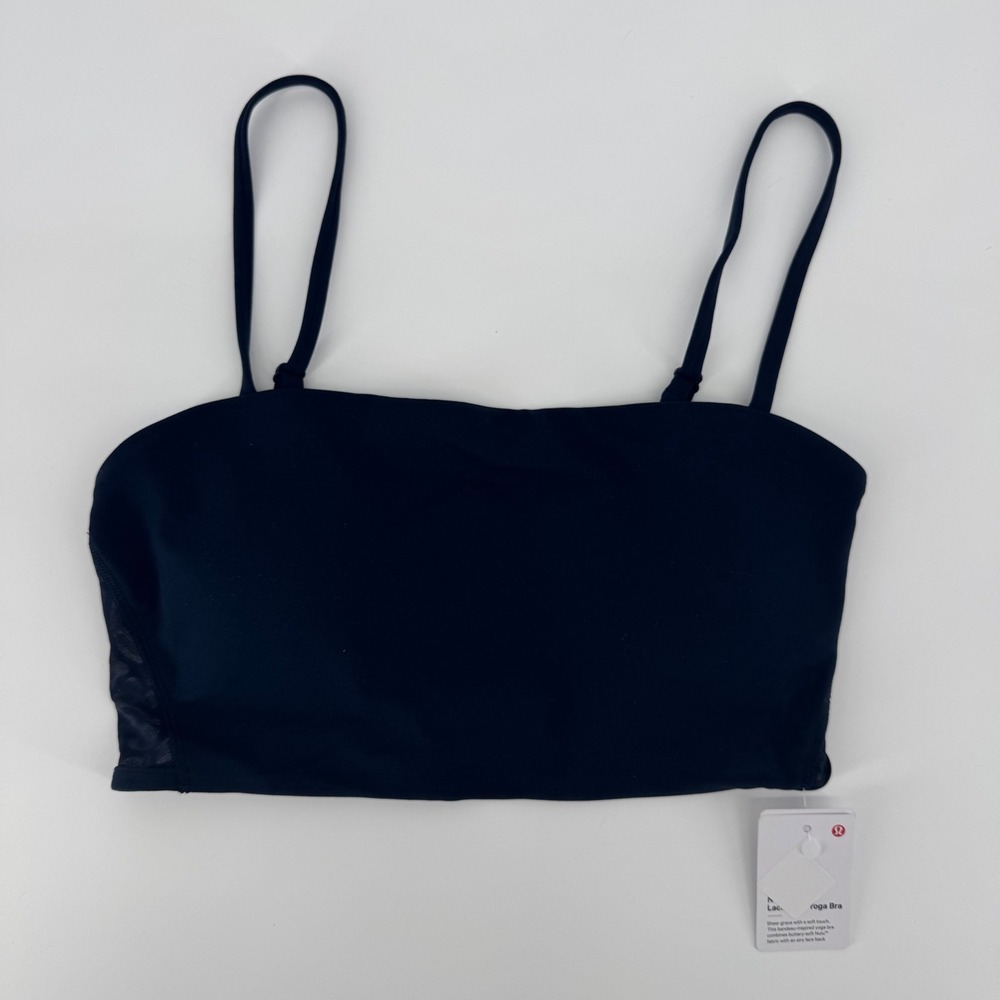 Lululemon Nulu Paisley Lace Back Yoga Bra XS Navy Blue B/C Cup NWT